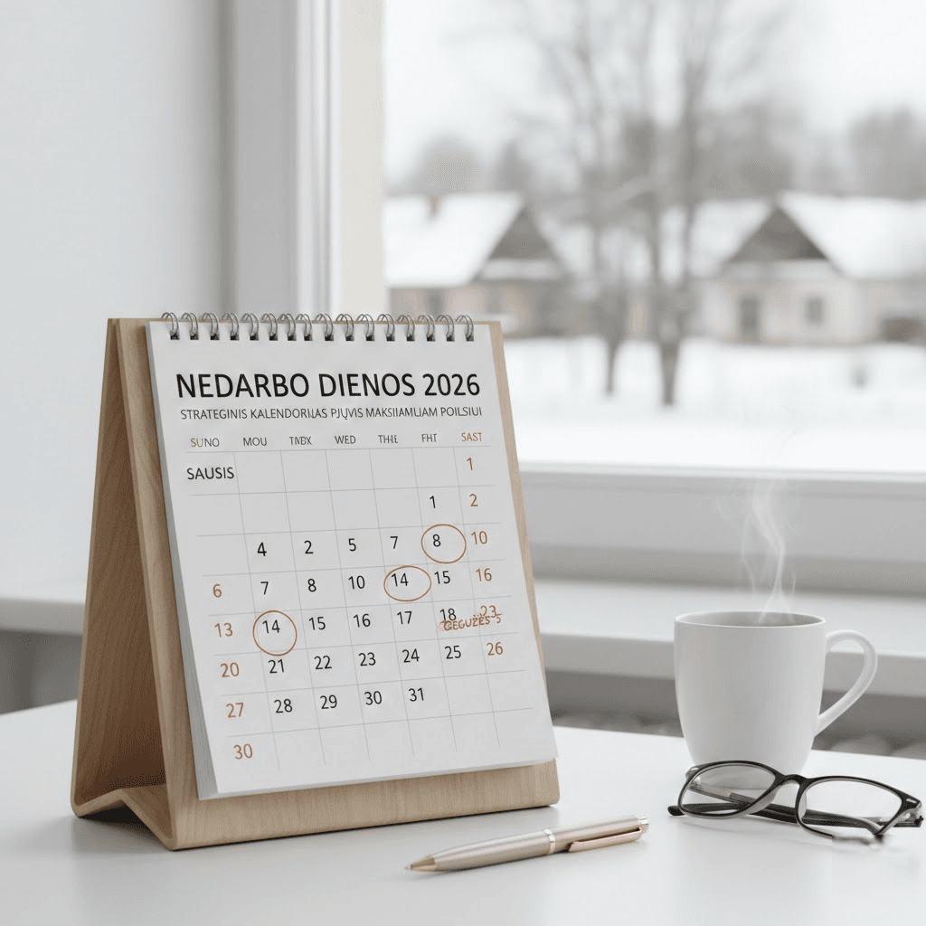 Nedarbo dienos 2026: Strateginis kalendoriaus pjūvis maksimaliam poilsiui