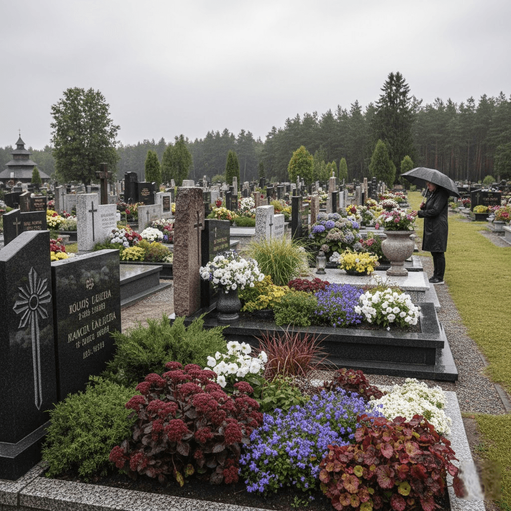 Estetika ir rimtis: Gėlės kapams, kurios atlaiko lietuviškus orus